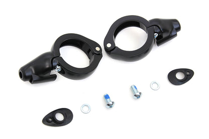 Black Turn Signal Relocation Kit 49mm Forks