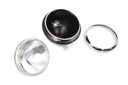Black 7 K Headlamp with Chrome Rim