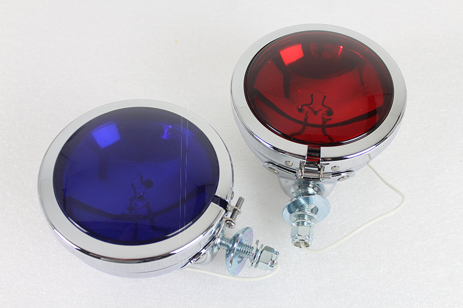 Red and Blue Police Spotlamp Set