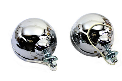 Chrome 4-1/2 Spotlamp Set with Clear 6 Volt Bulb