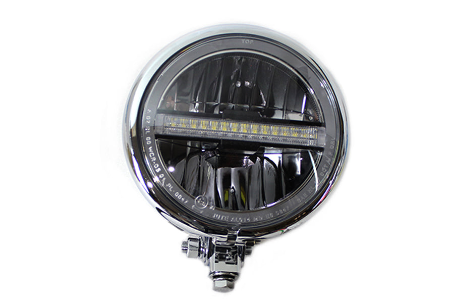 5-3/4 Bates Style LED Headlamp Chrome