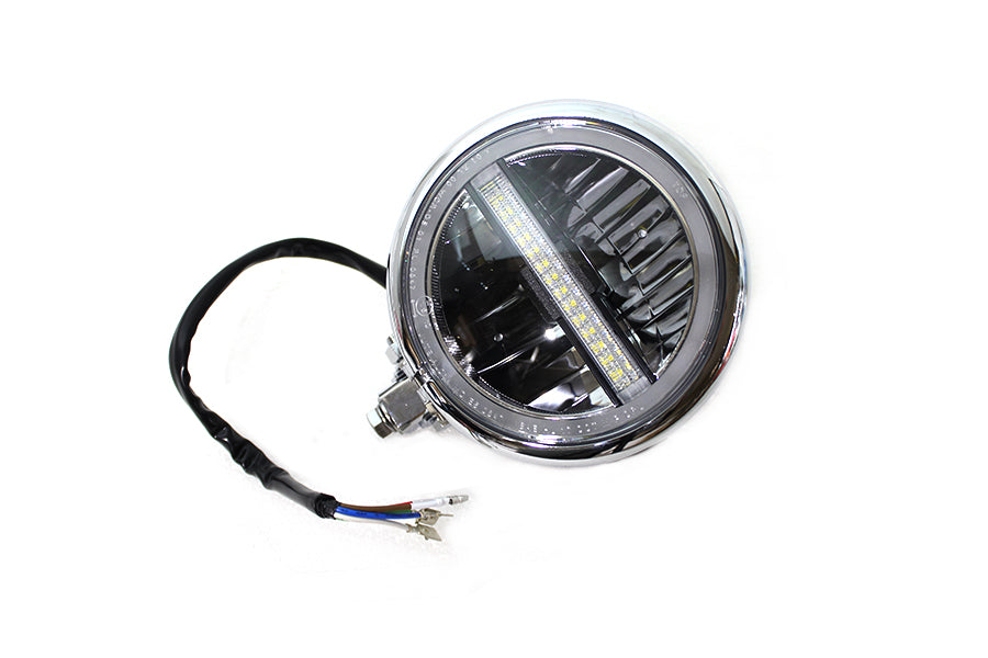 5-3/4 Bates Style LED Headlamp Chrome