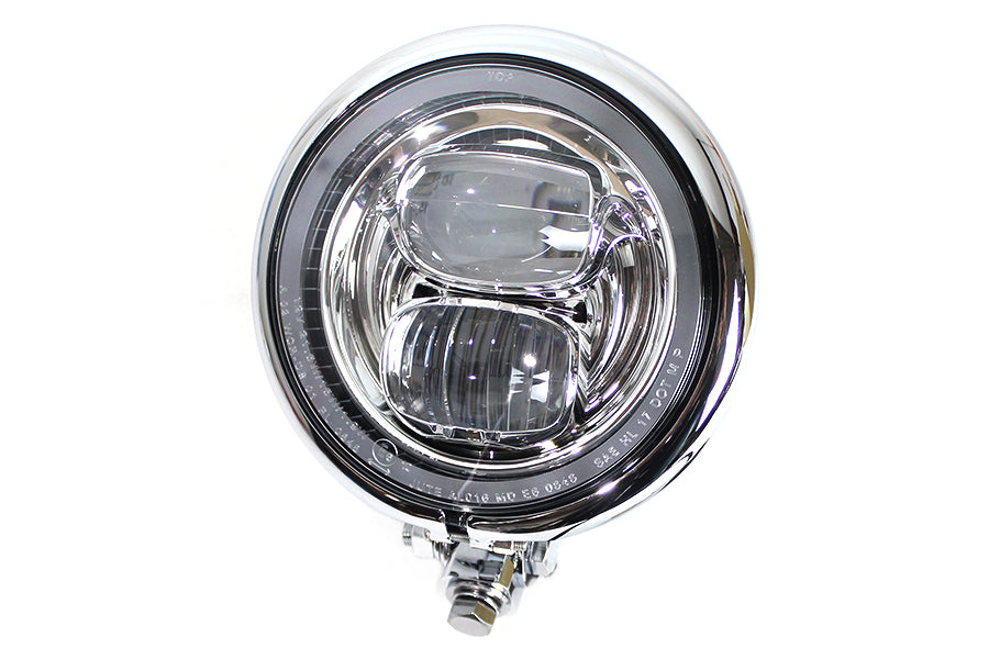 5-3/4 Bates Style LED Headlamp Chrome