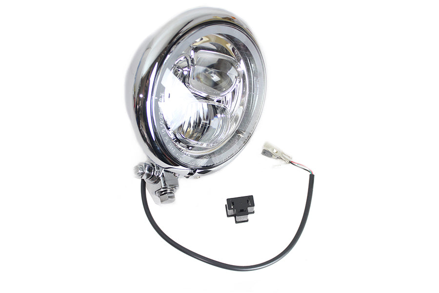 5-3/4 Bates Style LED Headlamp Chrome