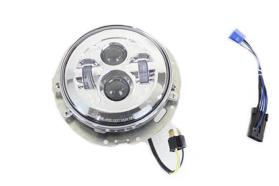 7 LED Headlamp Assembly Chrome