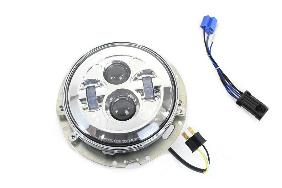 7 LED Headlamp Assembly Chrome