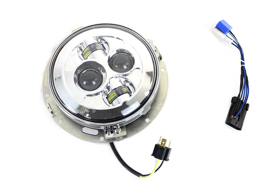7 LED Headlamp Assembly Chrome