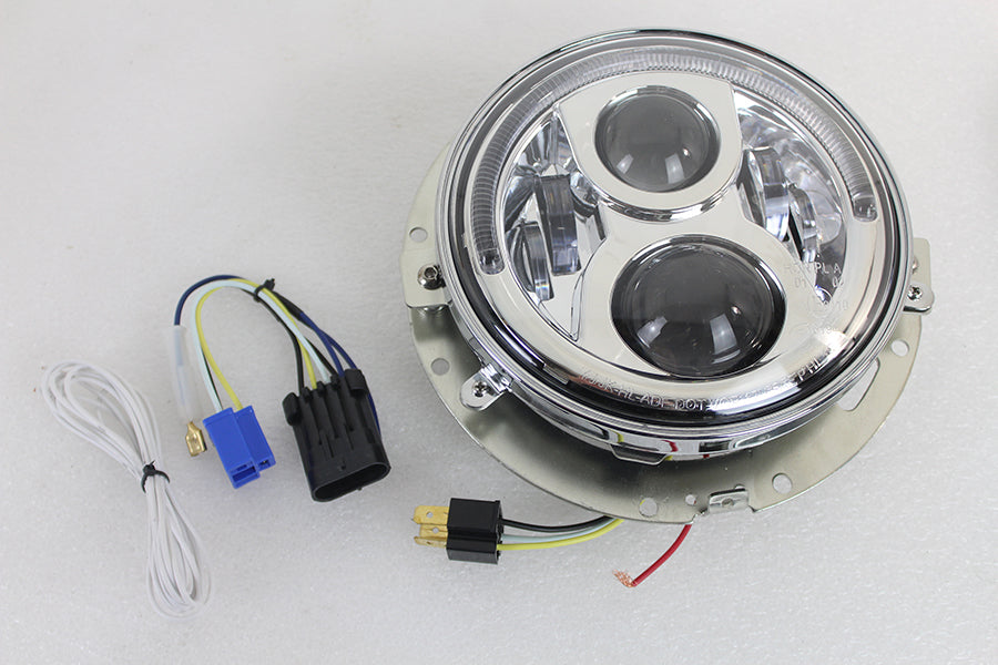 7 LED Headlamp Assembly Chrome