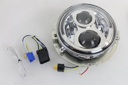 7 LED Headlamp Assembly Chrome