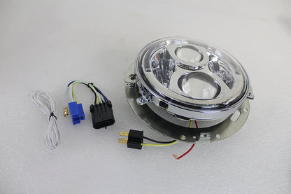 7 LED Headlamp Assembly Chrome