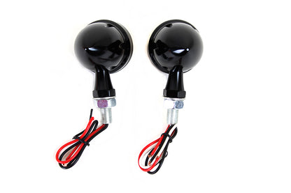 LED Bullet Turn Signal Set Black with Red Lens