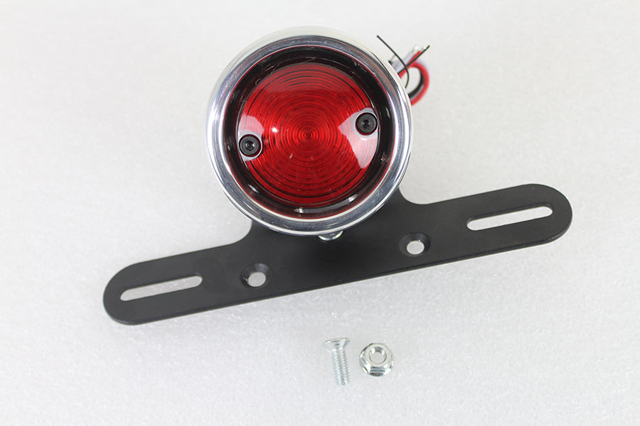 LED 2 Round Tail Lamp Assembly Chrome