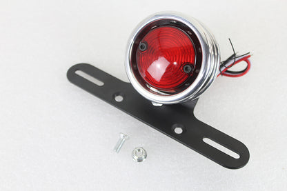 LED 2 Round Tail Lamp Assembly Chrome