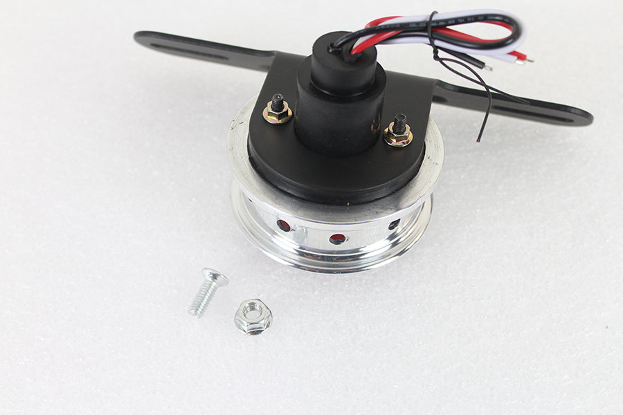 LED 2 Round Tail Lamp Assembly Chrome