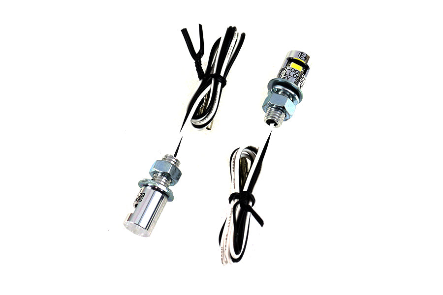 Chrome Burdett License Plate Bolt Set with LED
