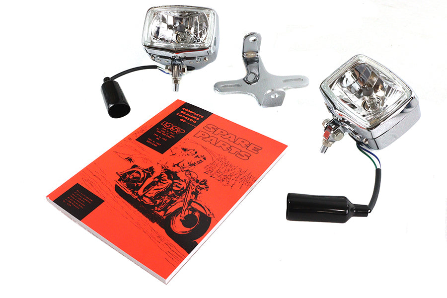 Dual Rectangular Headlamp Kit Chrome