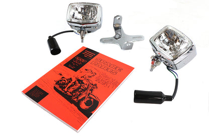 Dual Rectangular Headlamp Kit Chrome