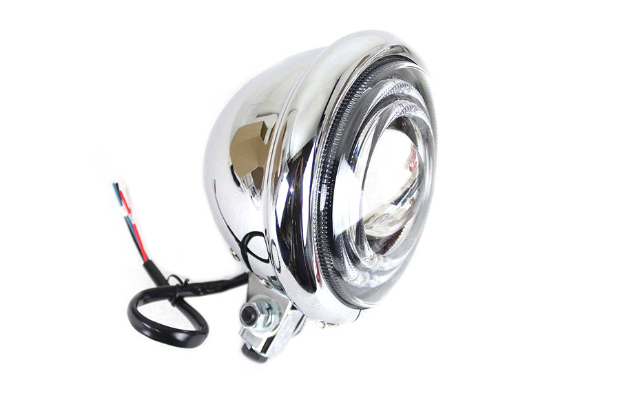 5-3/4 Bates Style LED Headlamp Chrome