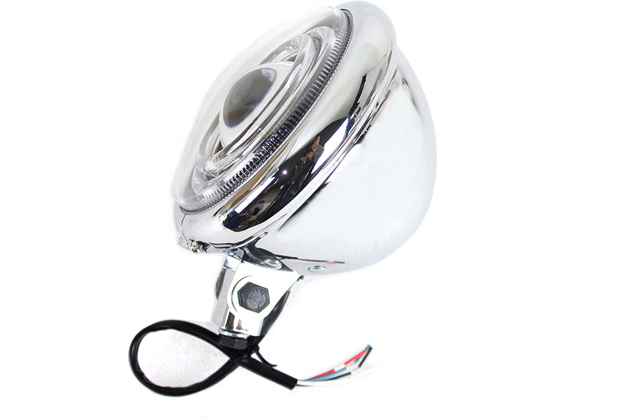 5-3/4 Bates Style LED Headlamp Chrome