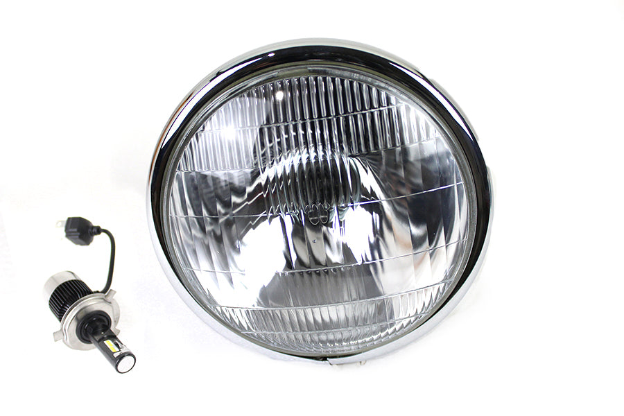 6-1/2 Spring Fork H-4/LED Headlamp Unit Black