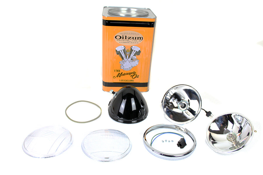 6-1/2 Spring Fork H-4/LED Headlamp Unit Black