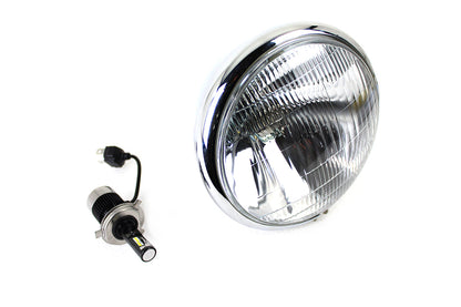 6-1/2 Spring Fork H-4/LED Headlamp Unit Chrome
