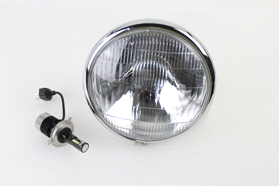 6-1/2 Spring Fork H-4/LED Headlamp Unit Chrome