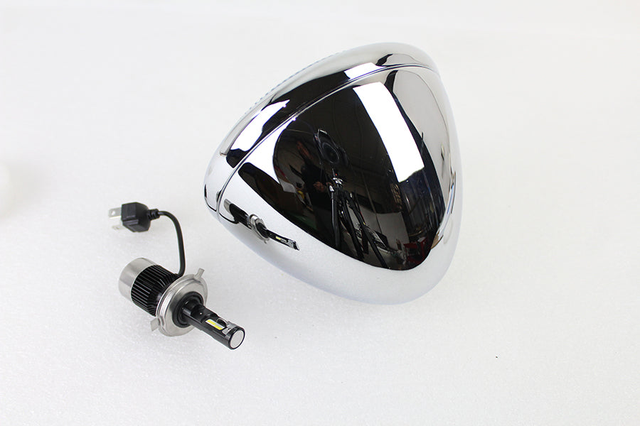 6-1/2 Spring Fork H-4/LED Headlamp Unit Chrome