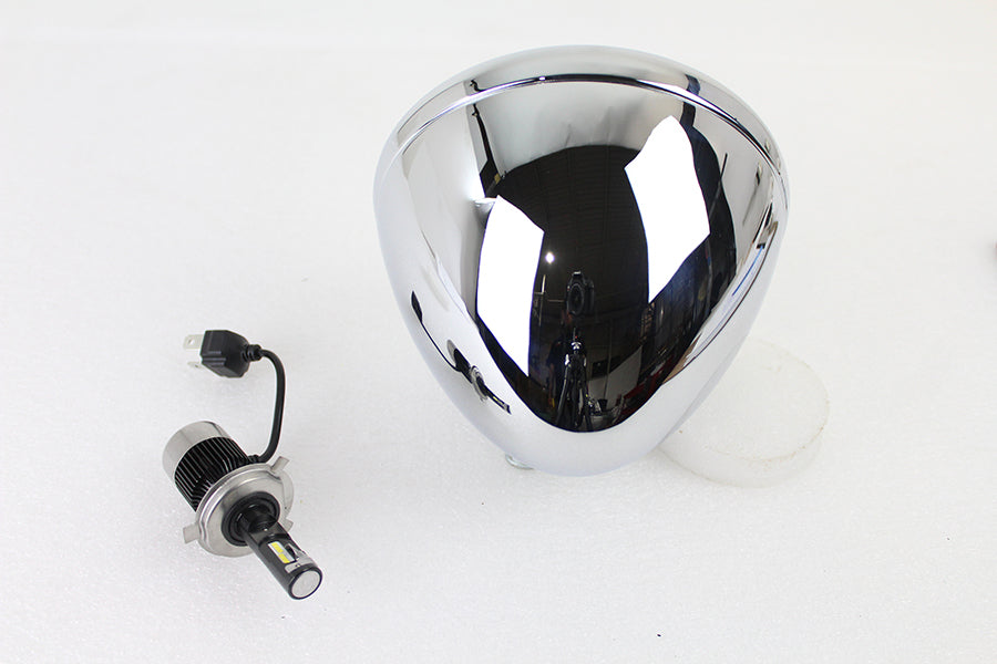 6-1/2 Spring Fork H-4/LED Headlamp Unit Chrome