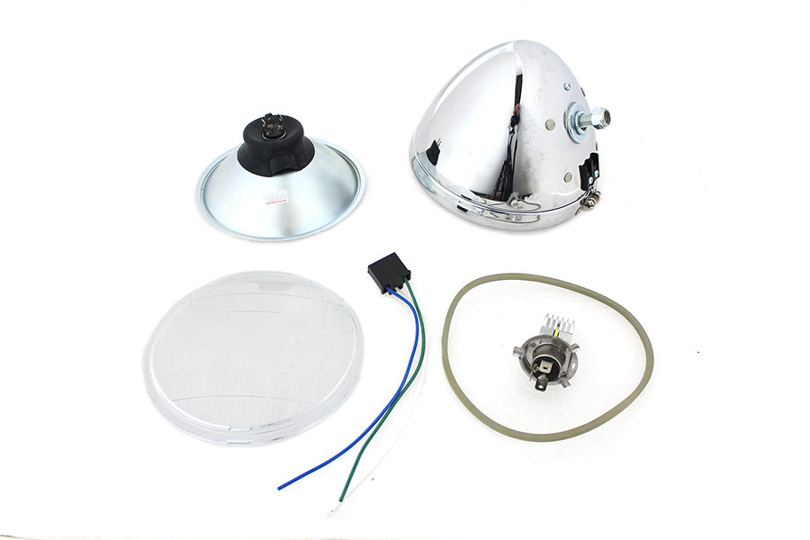 6-1/2 Spring Fork 6 Volt LED Headlamp Chrome