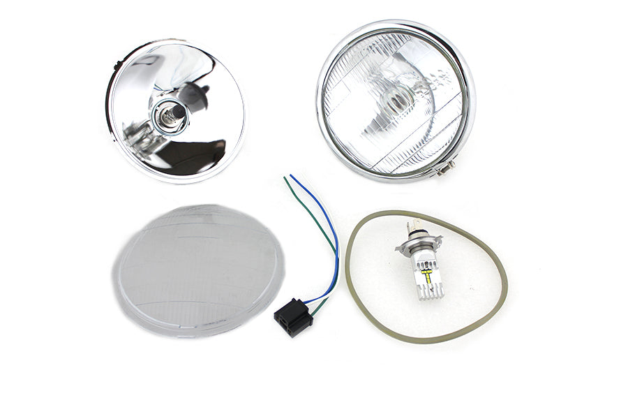 6-1/2 Spring Fork 6 Volt LED Headlamp Chrome