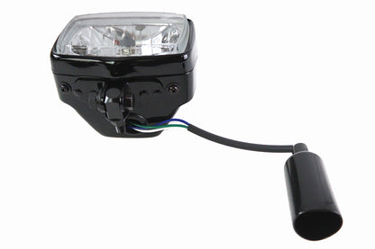 12 Volt Chopper Rectangular Headlamp Black