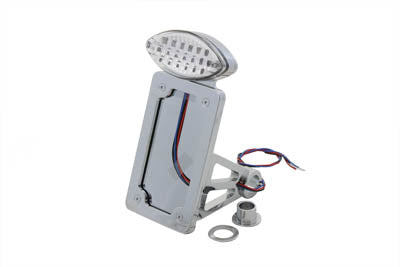 Chrome LED Vertical Tail Lamp Assembly Flat Mounting Type