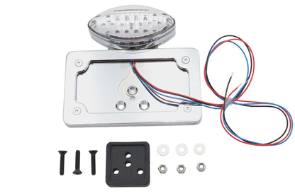 Chrome Billet Fender Mount LED Tail Lamp with Clear Lens