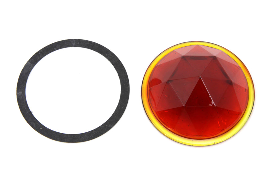 Faceted Round Tail Lamp Lens Red