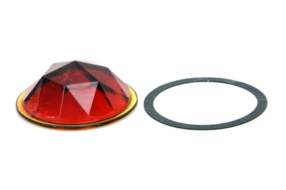 Faceted Round Tail Lamp Lens Red