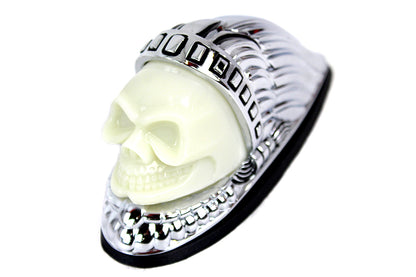 Skull Head Front Fender Lamp Chrome