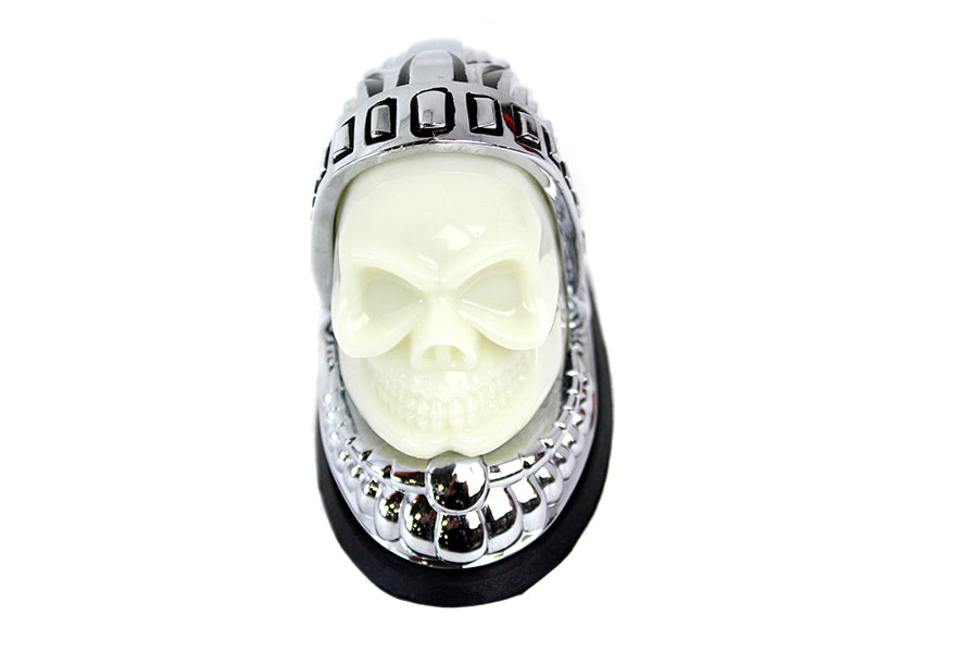 Skull Head Front Fender Lamp Chrome