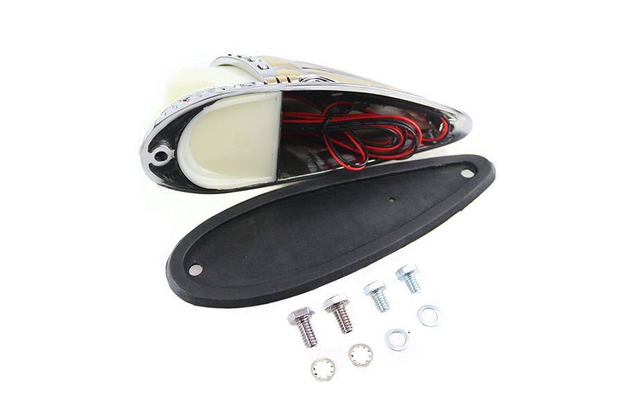 Skull Head Front Fender Lamp Gold and Chrome