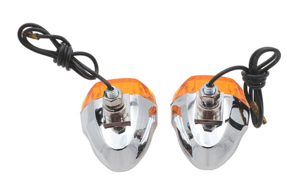 Chrome Snake Eye Marker Lamp Set Amber