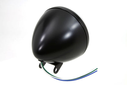 Black 5-3/4 Round Headlamp Assembly Teardrop Style