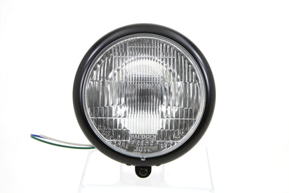 Black 5-3/4 Round Headlamp Assembly Teardrop Style