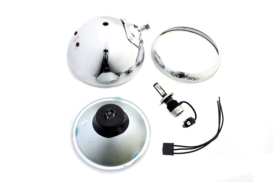 7 12 Volt LED Glide Headlamp Chrome