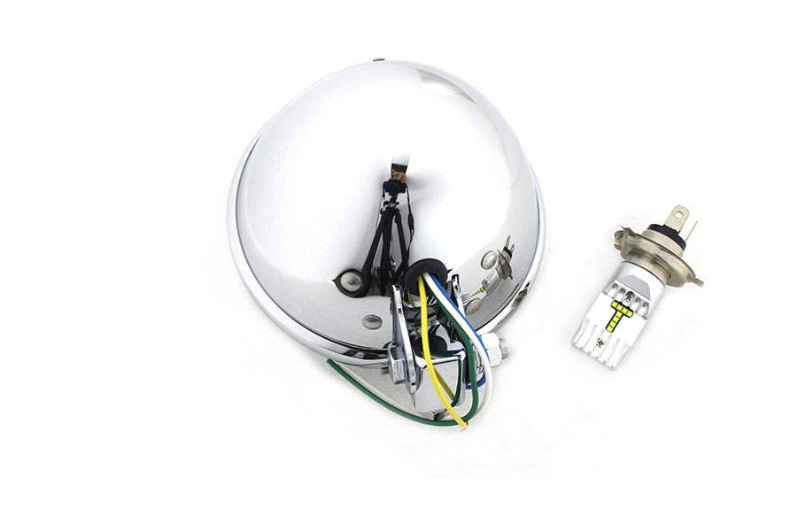 5-3/4 Bates Style 6 Volt LED Headlamp Chrome