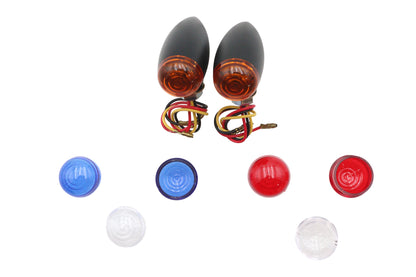 Mini LED Bullet Amber Lens Marker Lamp Set