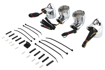 Chrome Revox Bullet LED Turn Signal Lamp Kit