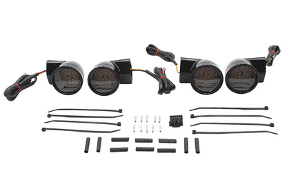 Black Revox Bullet LED Turn Signal Lamp Kit