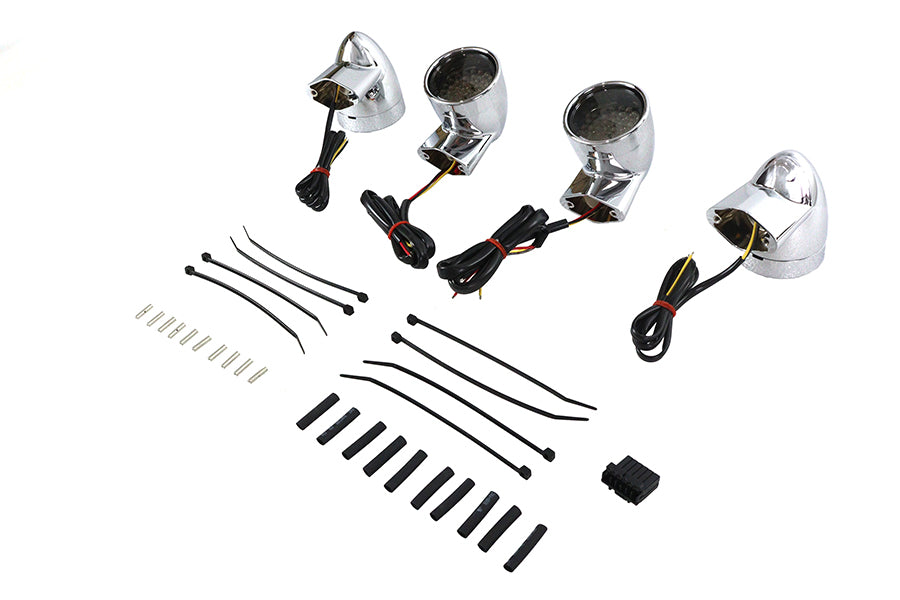 Chrome Revox Bullet LED Turn Signal Lamp Kit