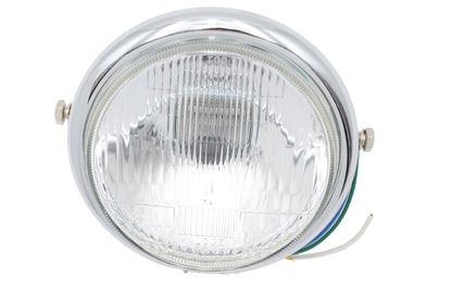5-3/4 Round Headlamp Chrome Side Mount