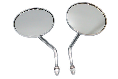 Air Flow Mirror Set with Steel Stems Chrome